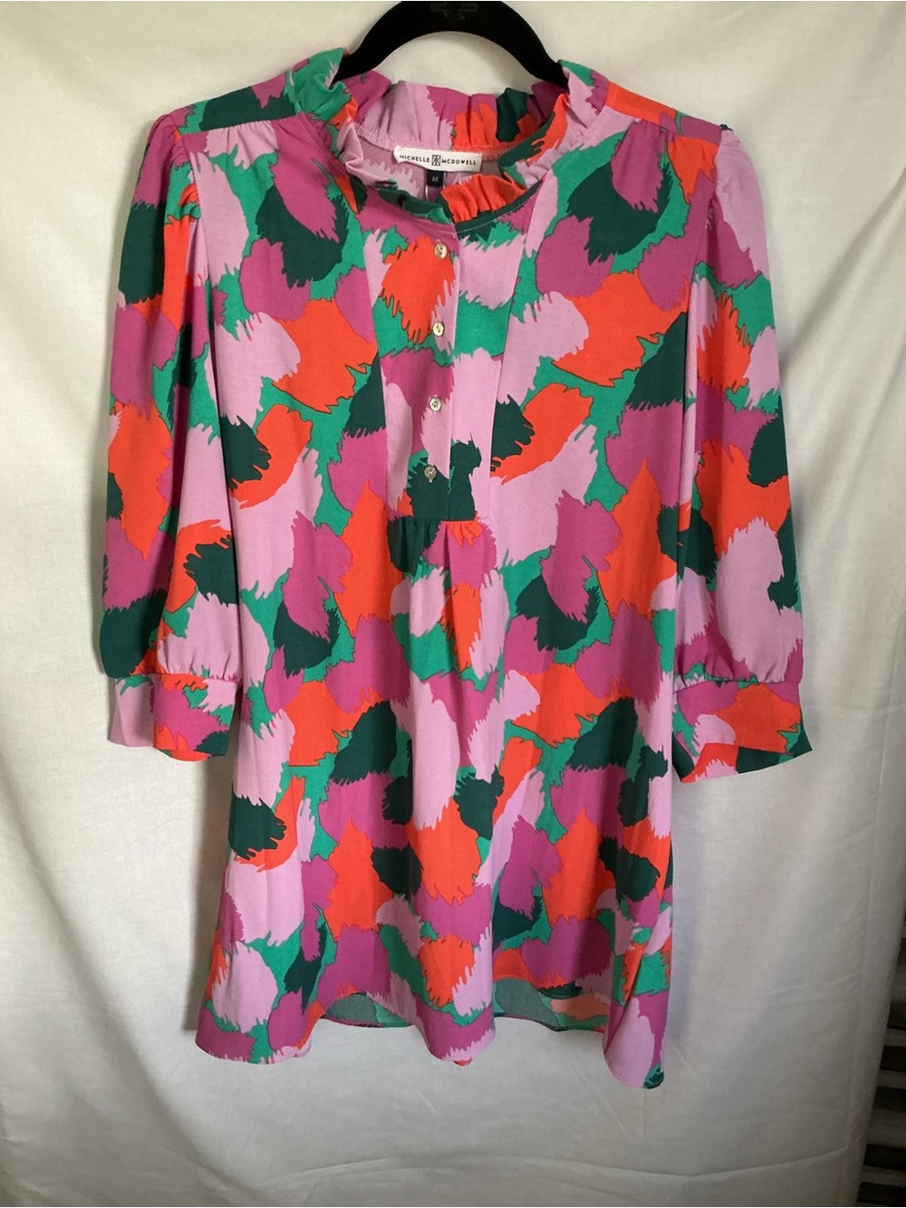 Michelle McDowell Karis Dress - Ruffle-Neck Long Sleeve Midnight Haze Violet